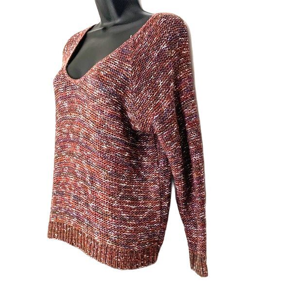 14th & Union Confetti Open Back Sweater Mauve Size XSMALL Petite - Picture 4 of 10